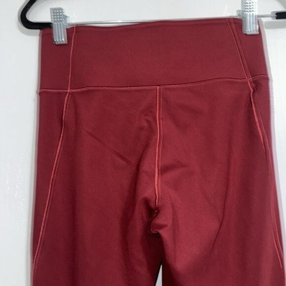 Adidas Womens High-Rise Maroon Climalite Leggings Size F - Picture 7 of 9